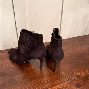 Vince Camuto Dark Brown Suede Pointed-Toe Ankle Booties
